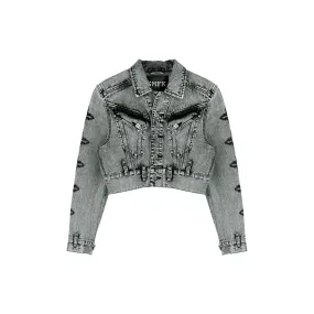 Magnolia Cross Biker Denim Jacket