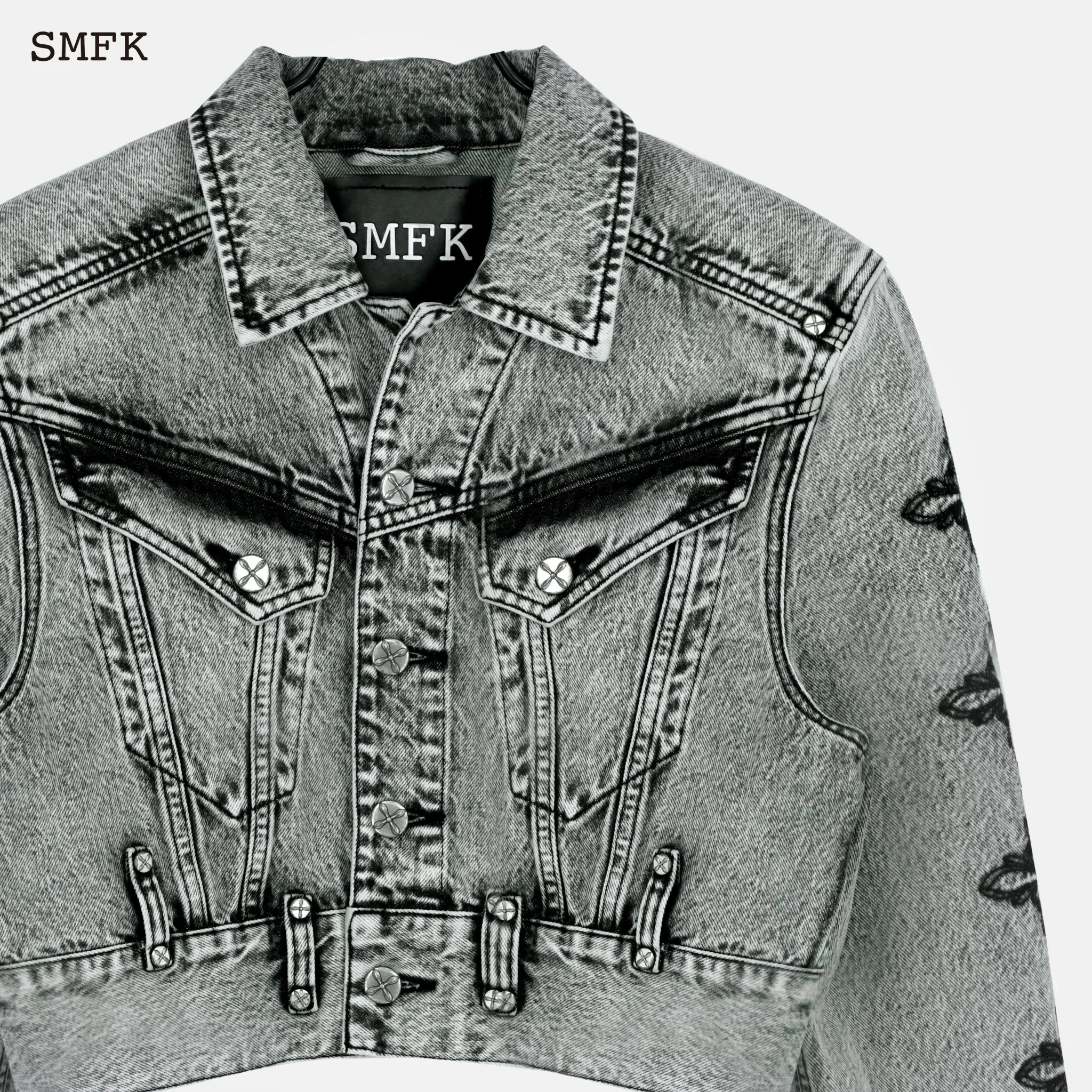 Magnolia Cross Biker Denim Jacket