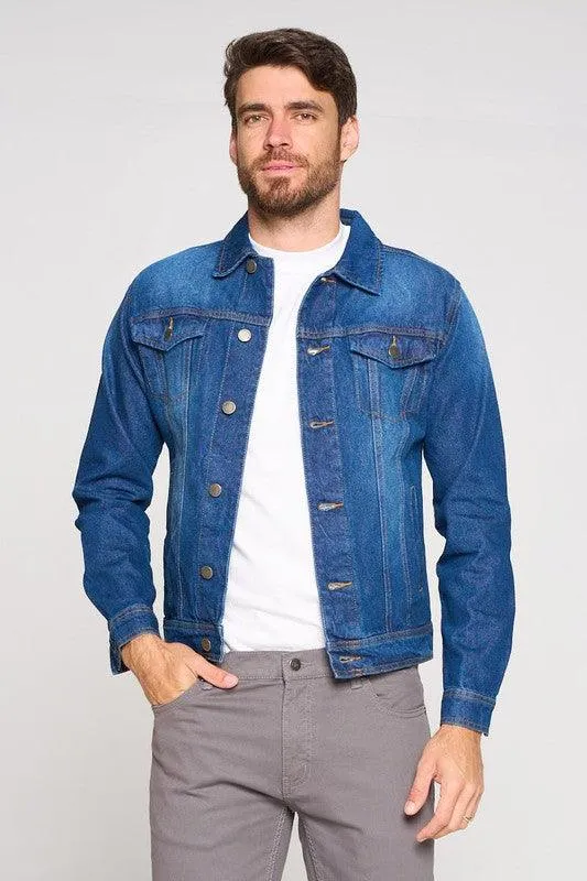 Mens Rich Blue Denim Jean Jacket