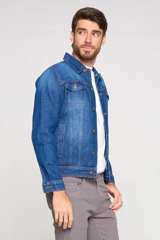 Mens Rich Blue Denim Jean Jacket