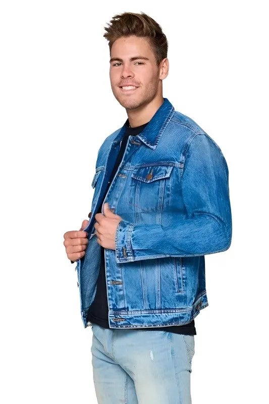 Mens Rich Blue Denim Jean Jacket