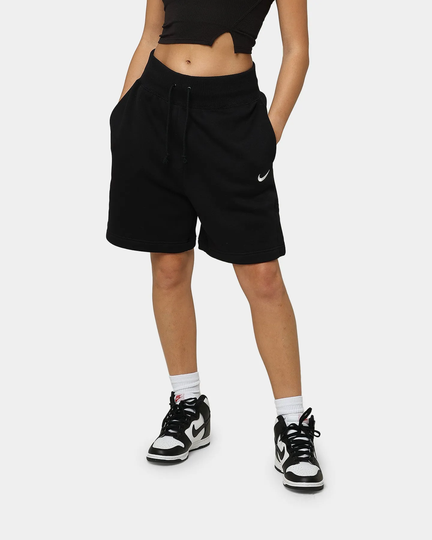 Nike Women's Sportswear Phoenix Fleece High Waisted Loose Fit Shorts Black/Sail