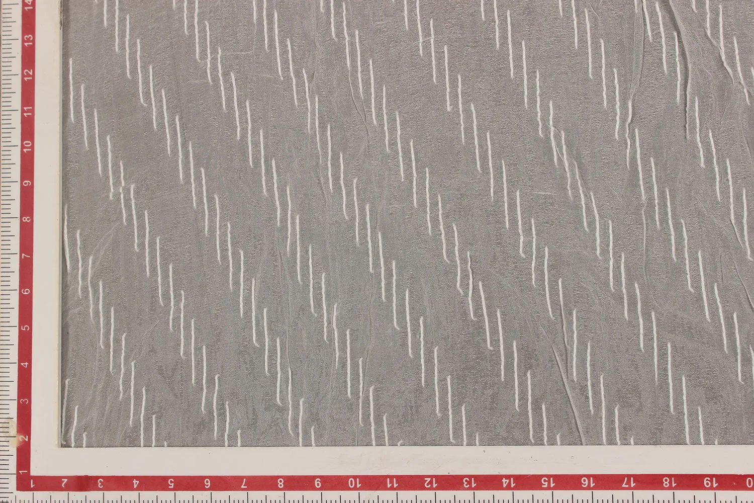 Off White Stripes Chiffon Textured Viscose Fabric