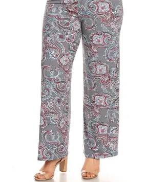 Paisley Printed Palazzo Pants | Charcoal Paisley