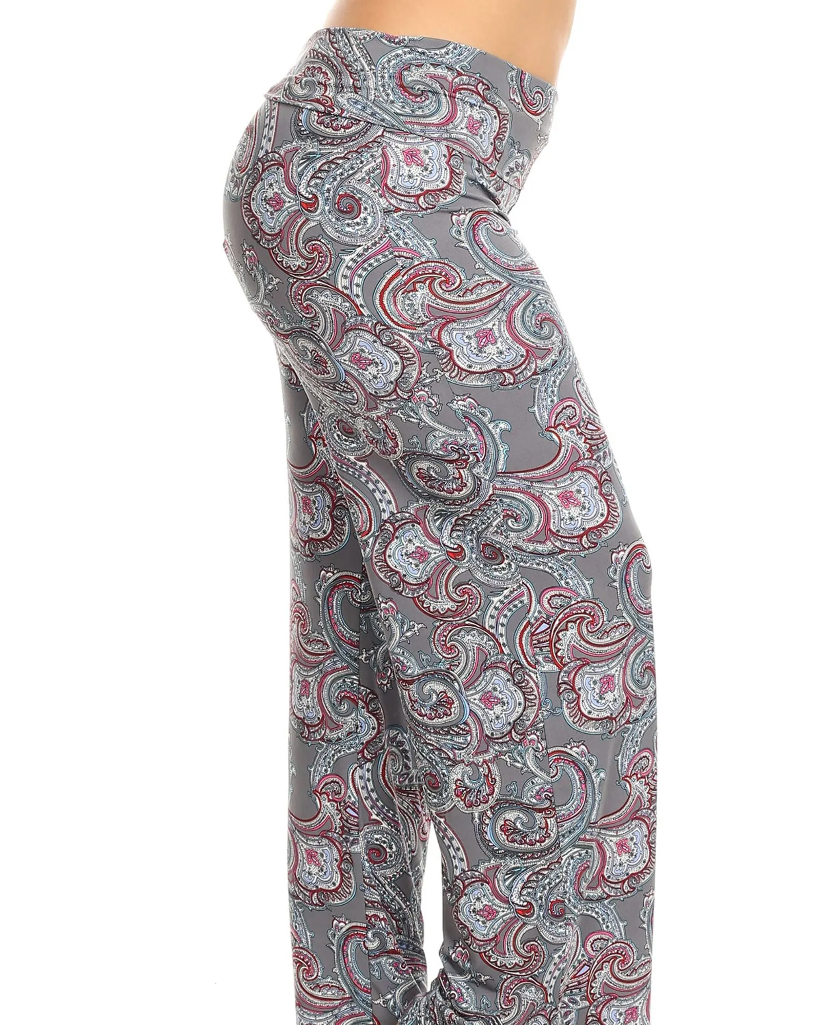 Paisley Printed Palazzo Pants | Charcoal Paisley