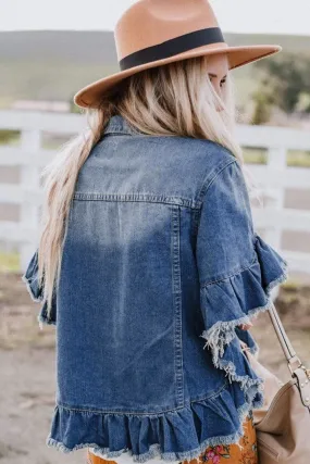 Ruffled Denim Jacket