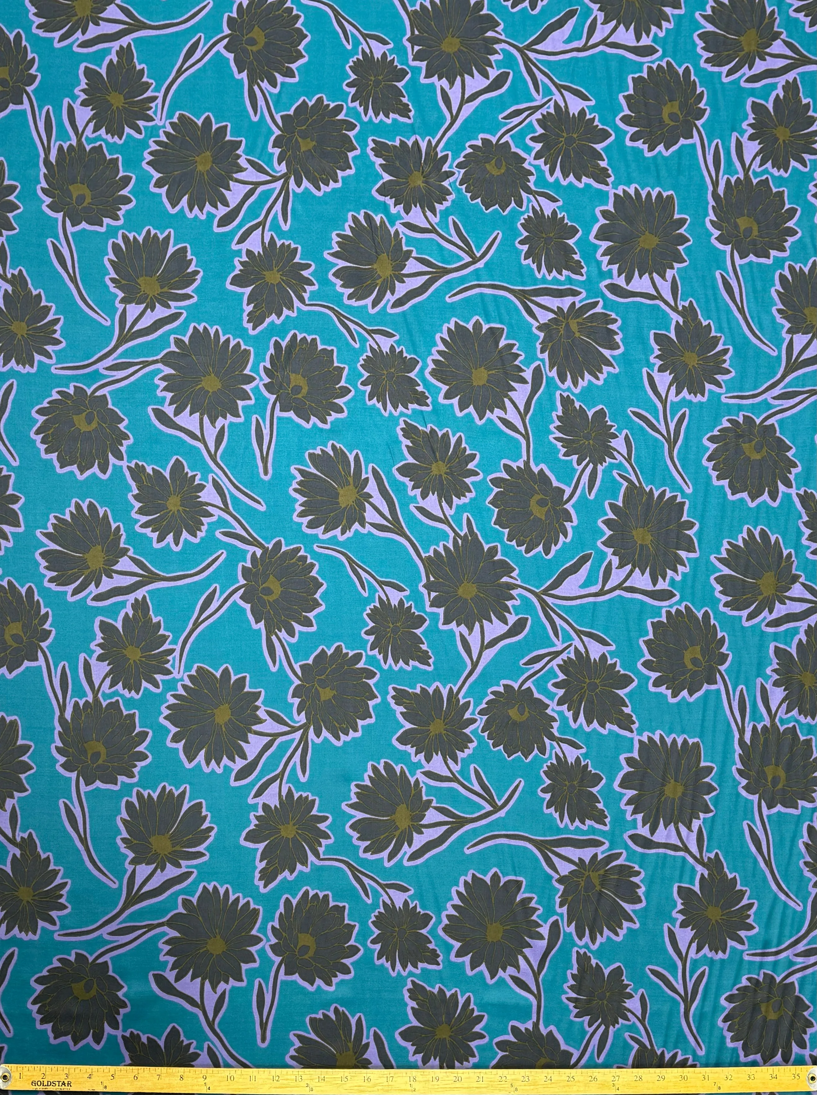 S-8024W TWILIGHT CHRYSENTHEMUM PRINT SILK VISCOSE CHARMEUSE. ITALY