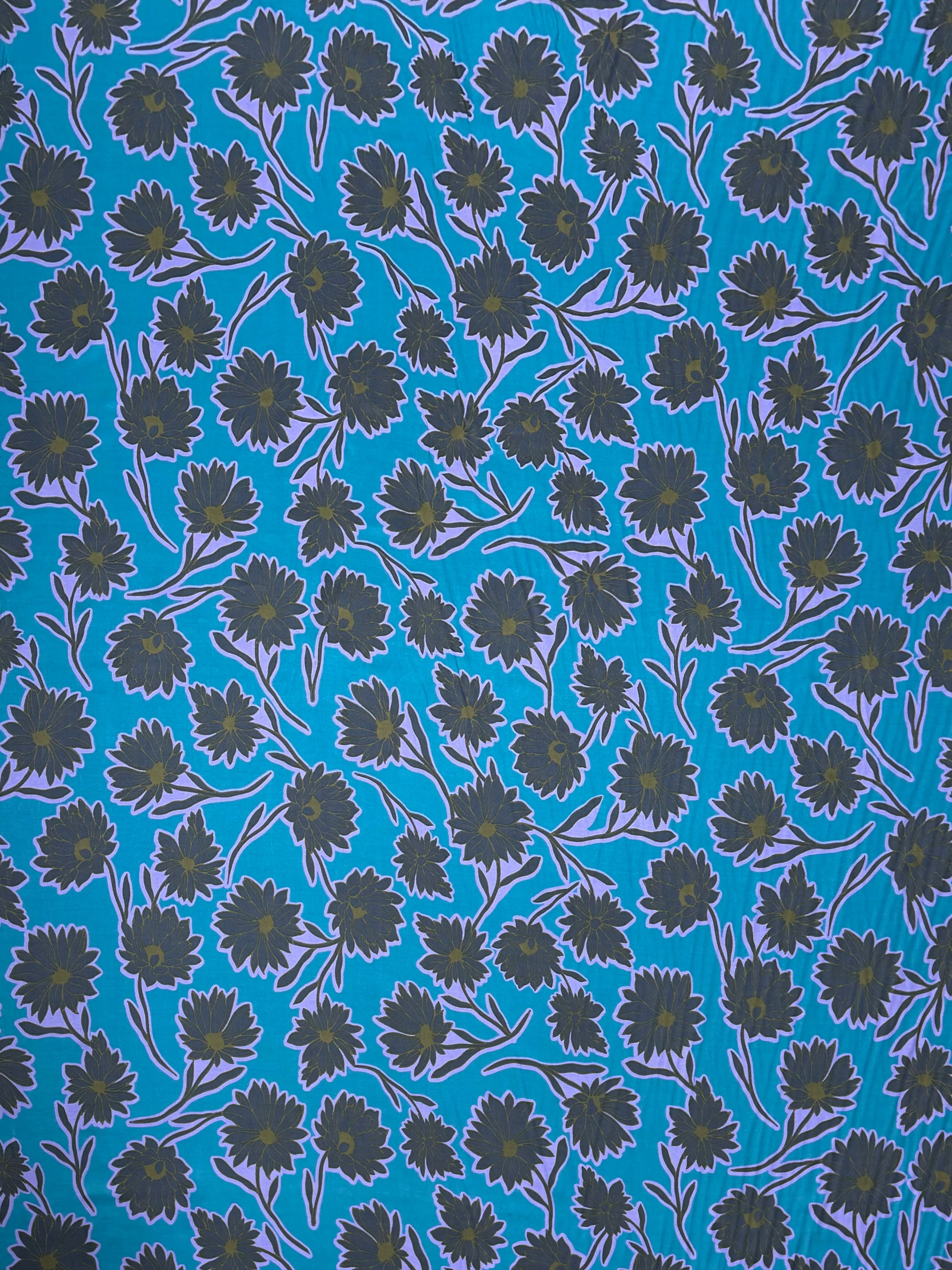 S-8024W TWILIGHT CHRYSENTHEMUM PRINT SILK VISCOSE CHARMEUSE. ITALY