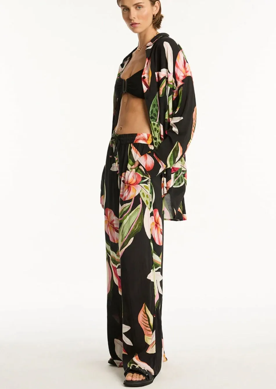 Sea Level Sundown Palazzo Pant Black