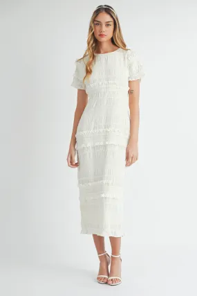 SMOCKED RUFFLED DRESS