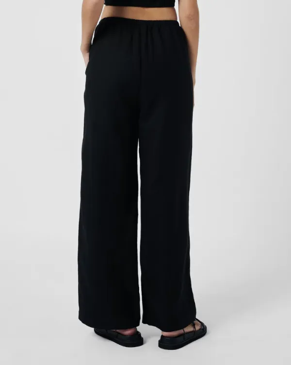 South Beach Linen Pants Black