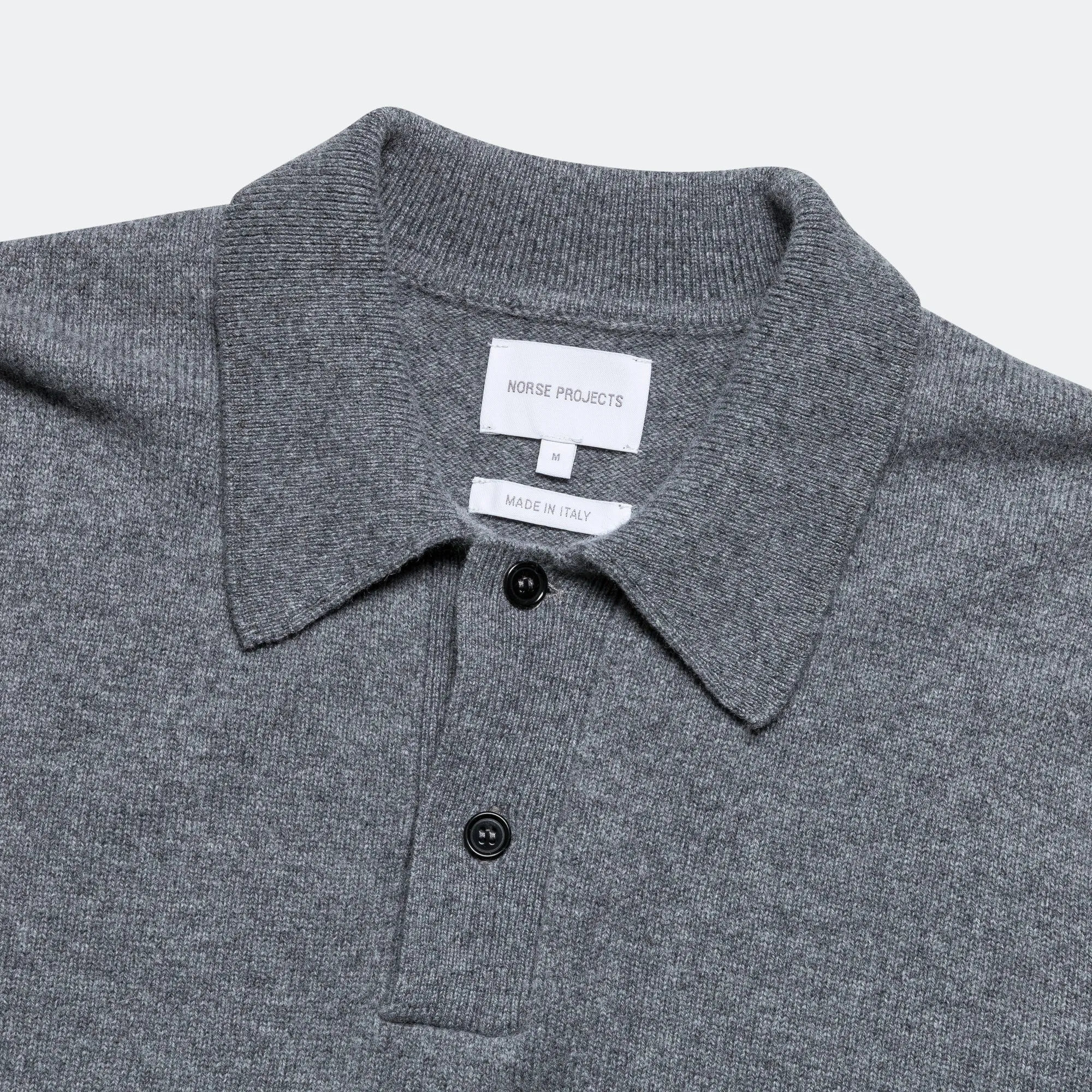 Standard Merino Lambswool Polo - Grey Melange