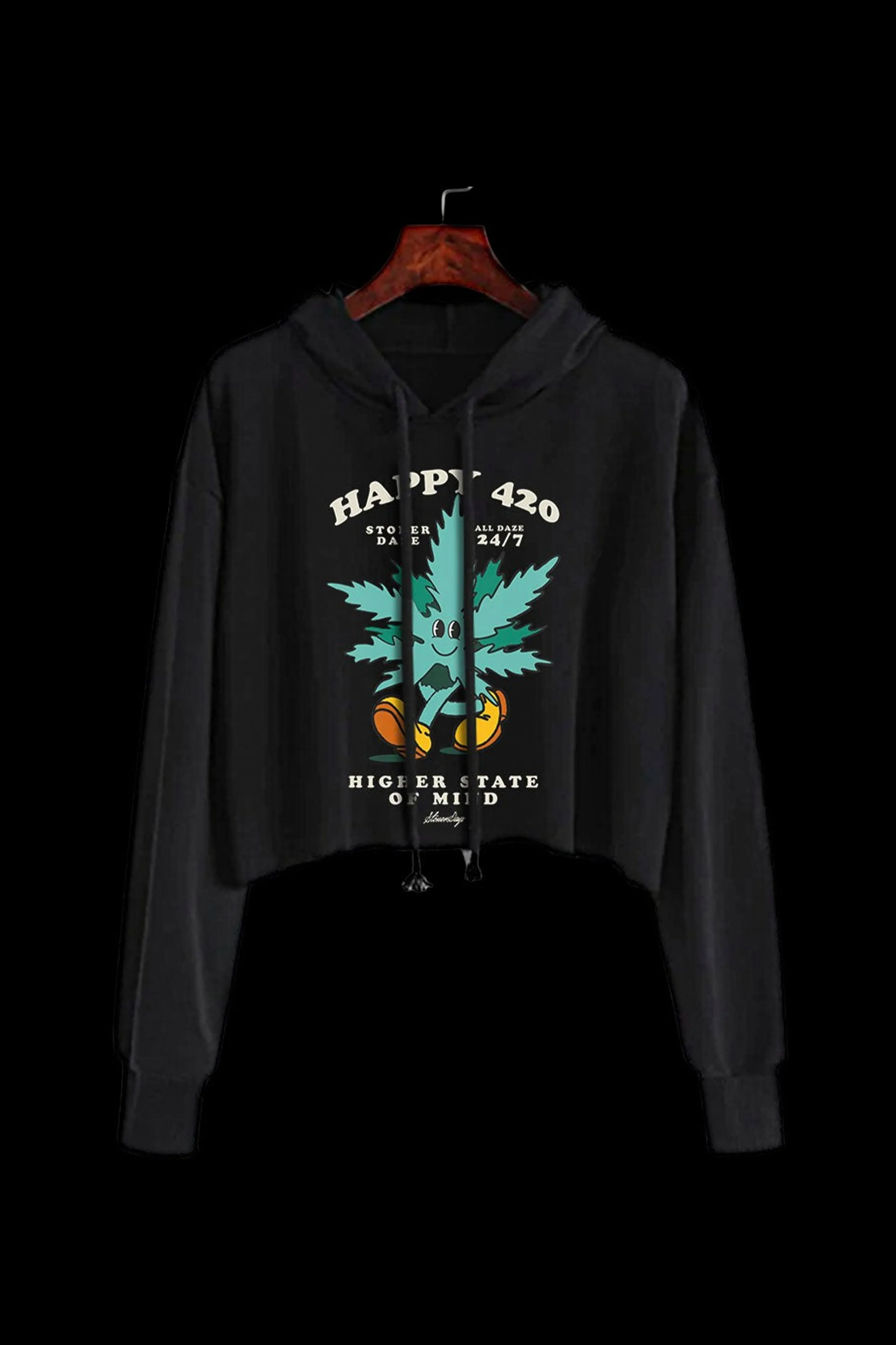 StonerDays Happy 420 Crop Top Hoodie