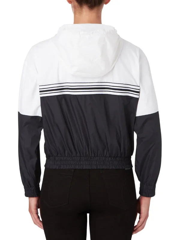 Stripe Tape Hooded Windbreaker