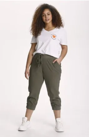 The Nana Capri Pant - Olive - PLUS