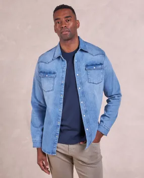 The Wyatt - Italian Denim Shirt Jacket - Riley Wash