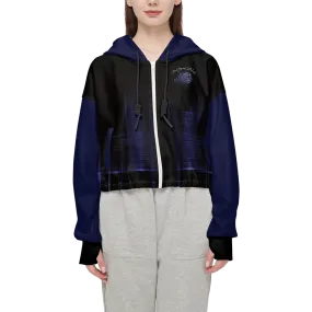 TRP Matrix 02 Designer Cropped Drop Shoulder Full Zip Hoodie