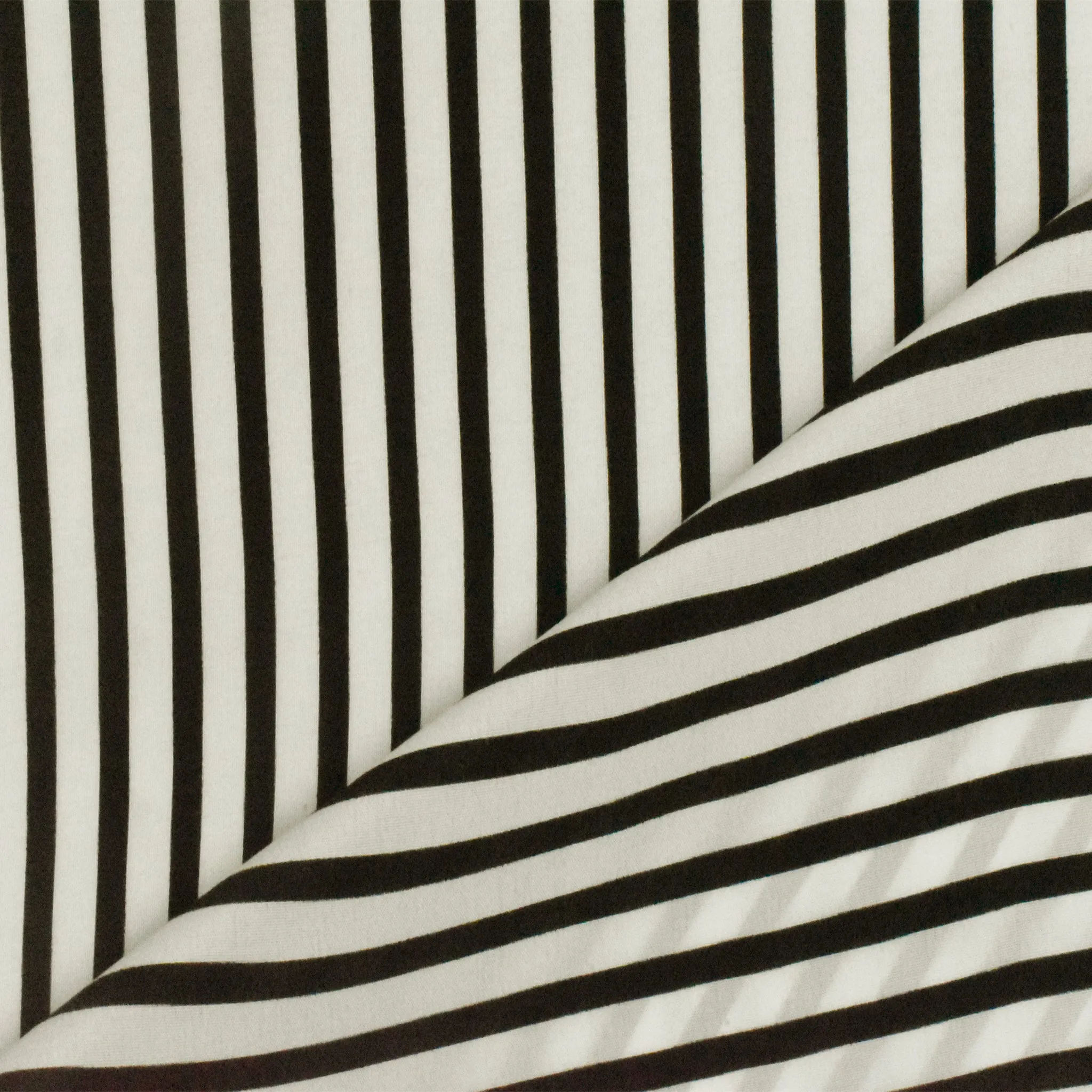 Whisper Ivory-Black Stripe Printed Silk Faille Fabric