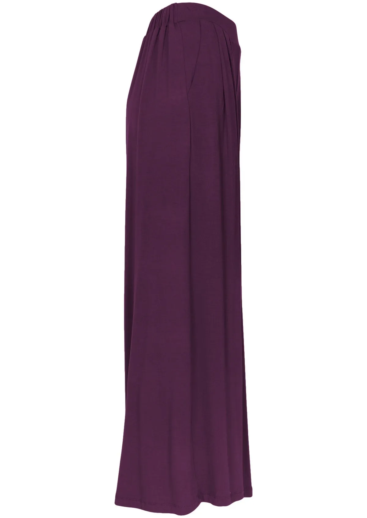 Wide Leg Stretch Pocket Pants Dark Purple