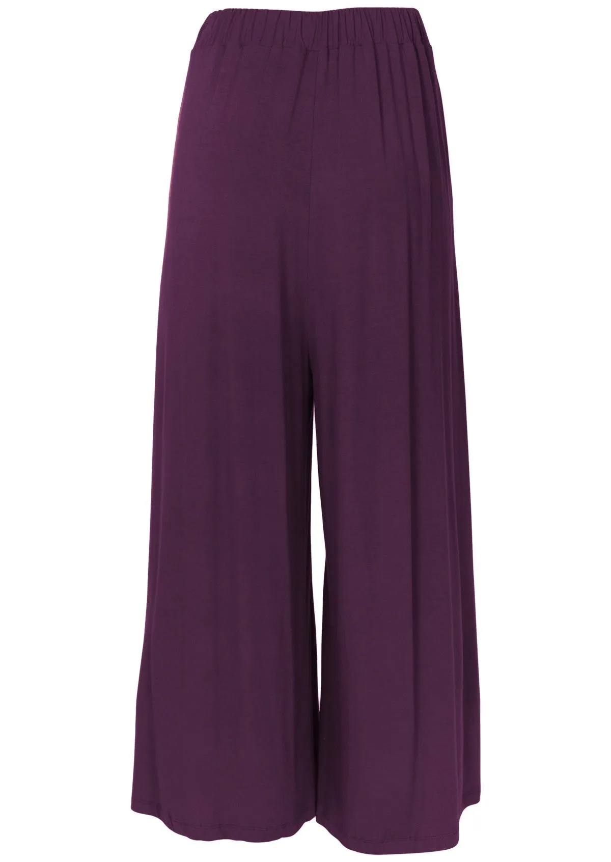 Wide Leg Stretch Pocket Pants Dark Purple