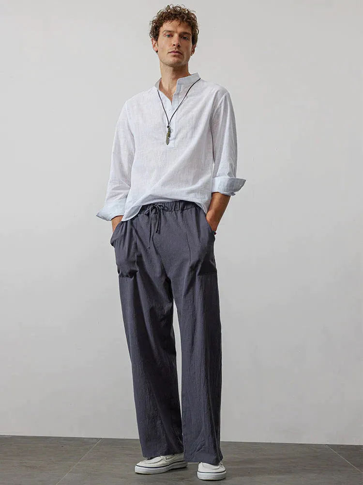 wide-legged linen style comfortable pants