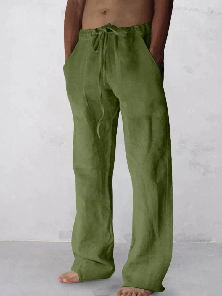 wide-legged linen style comfortable pants