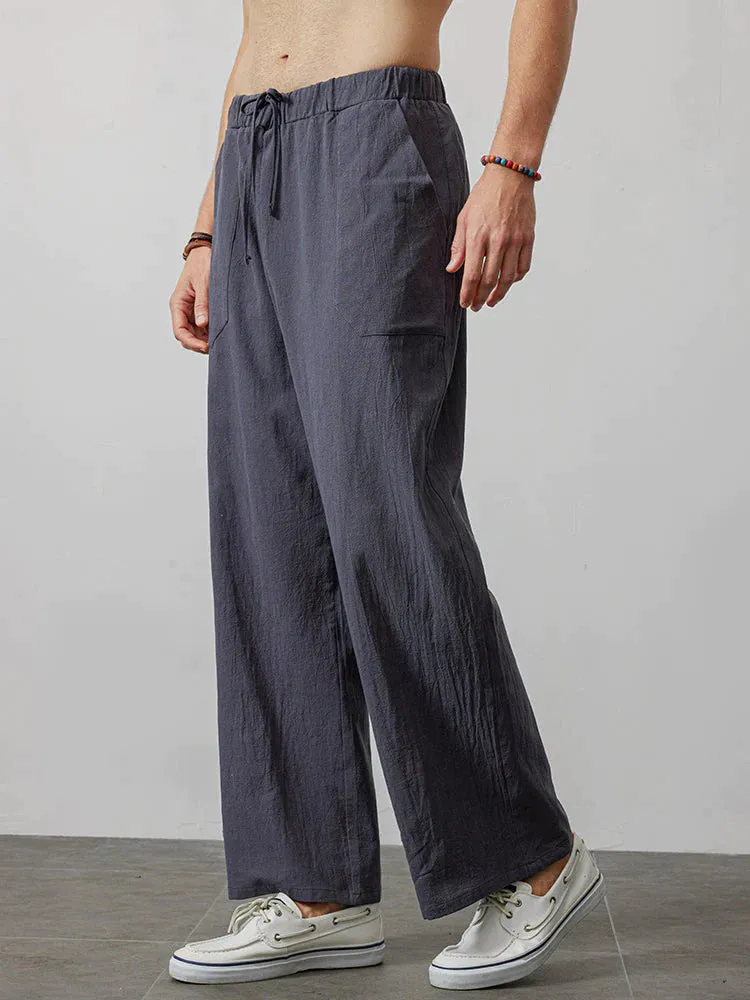 wide-legged linen style comfortable pants