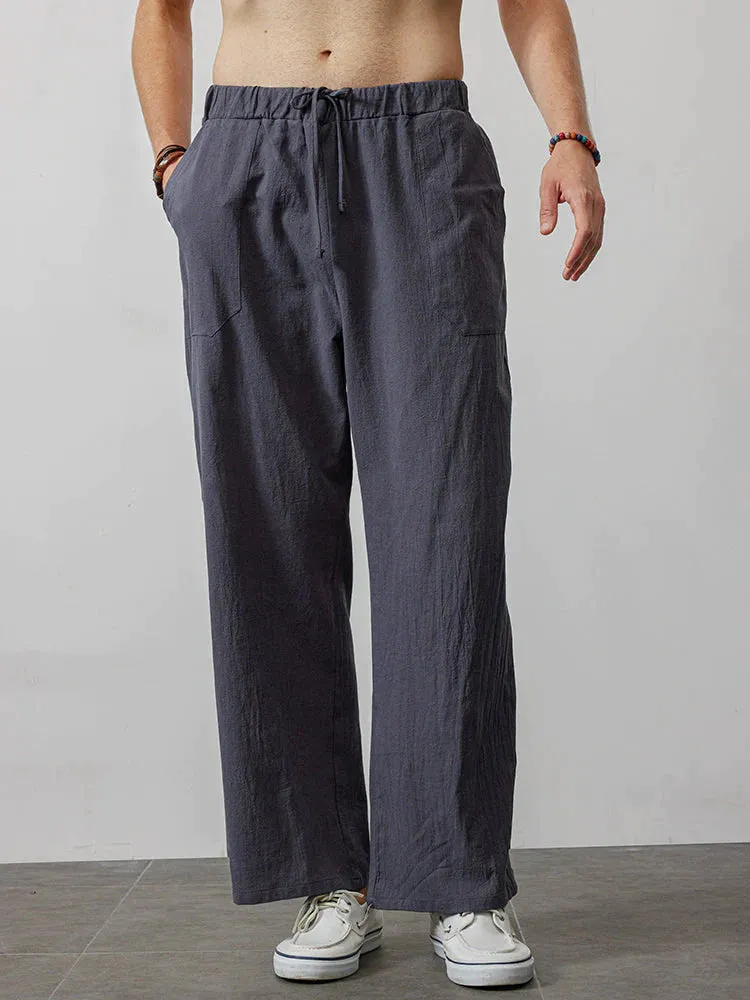 wide-legged linen style comfortable pants