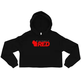 Wisconsin RED Logo Cropped Hoodie