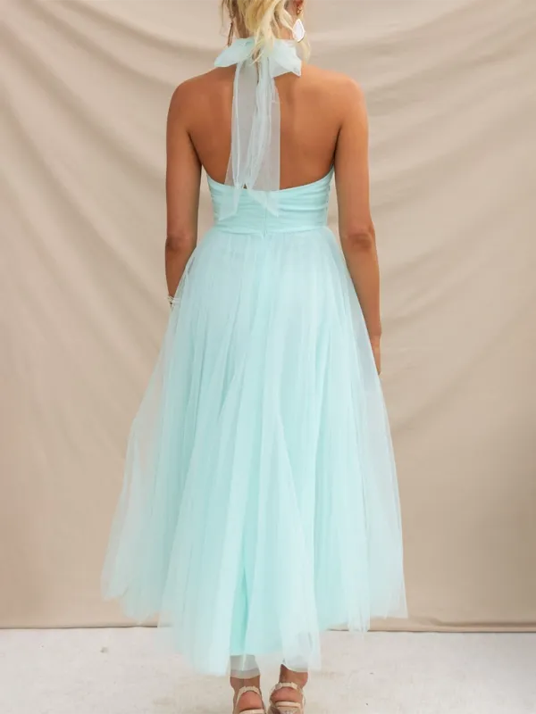 Women's Fit & Flare Tulle Dress for Wedding Receptions