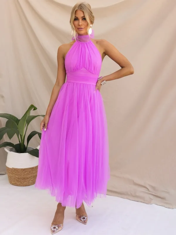 Women's Fit & Flare Tulle Dress for Wedding Receptions