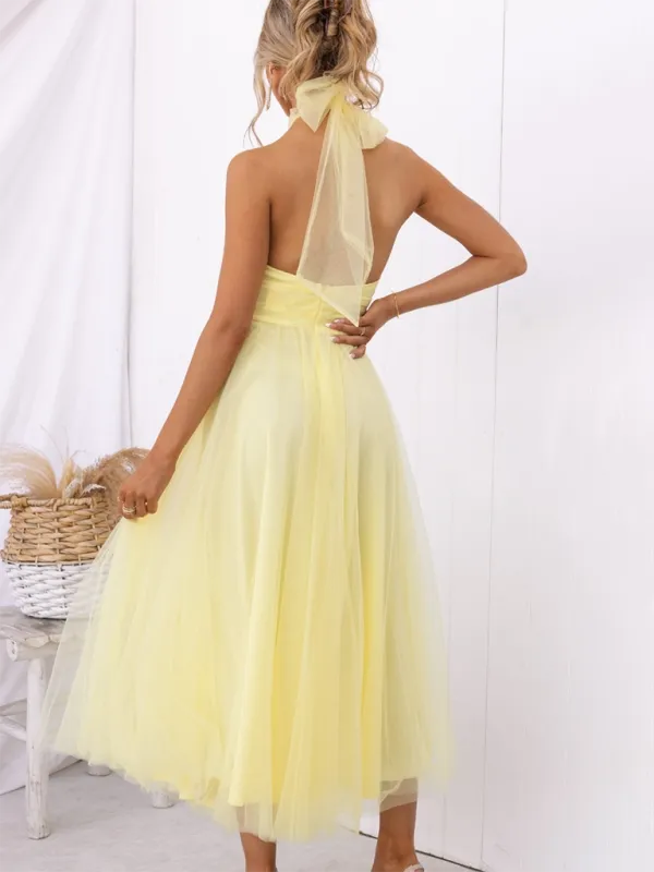 Women's Fit & Flare Tulle Dress for Wedding Receptions