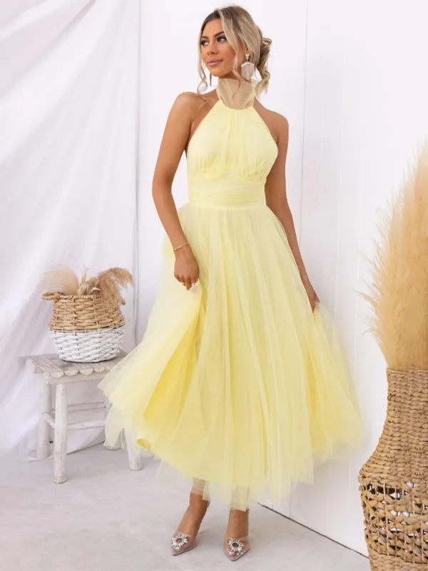 Women's Fit & Flare Tulle Dress for Wedding Receptions