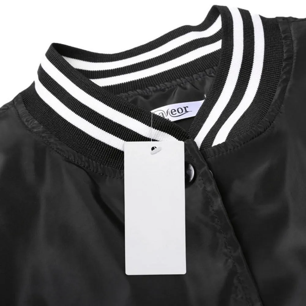 Women's Spring Casual Stand-Collar Bomber | Ladies Windbreaker