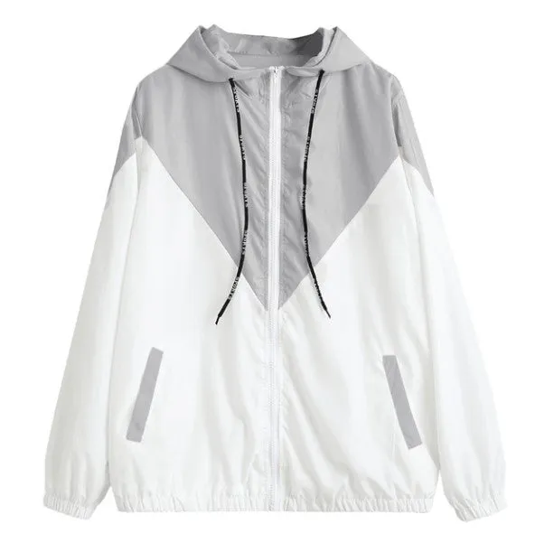 Women's Spring/Autumn Hooded Windbreaker | Ladies Outwear