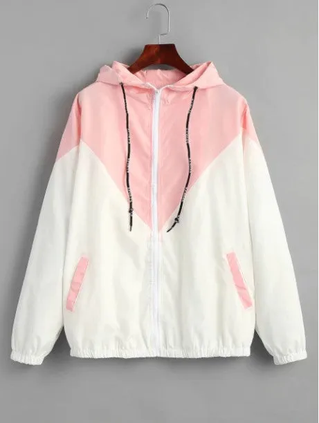 Women's Spring/Autumn Hooded Windbreaker | Ladies Outwear