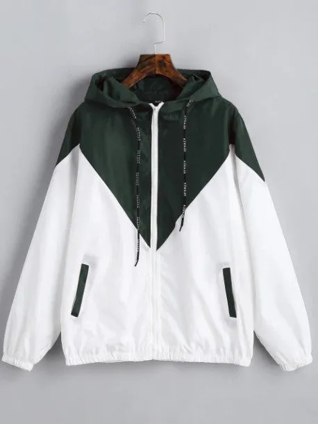 Women's Spring/Autumn Hooded Windbreaker | Ladies Outwear