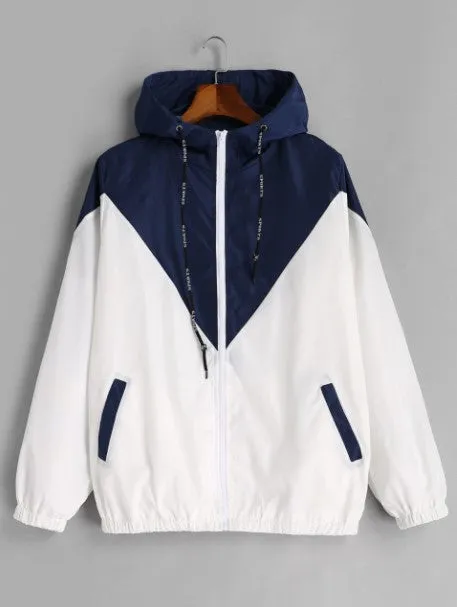 Women's Spring/Autumn Hooded Windbreaker | Ladies Outwear