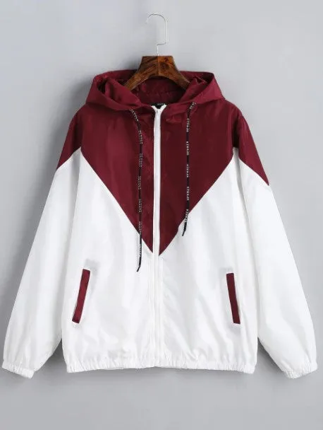 Women's Spring/Autumn Hooded Windbreaker | Ladies Outwear