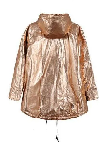 Women's Spring/Autumn Long-Sleeved Loose Golden Raincoat