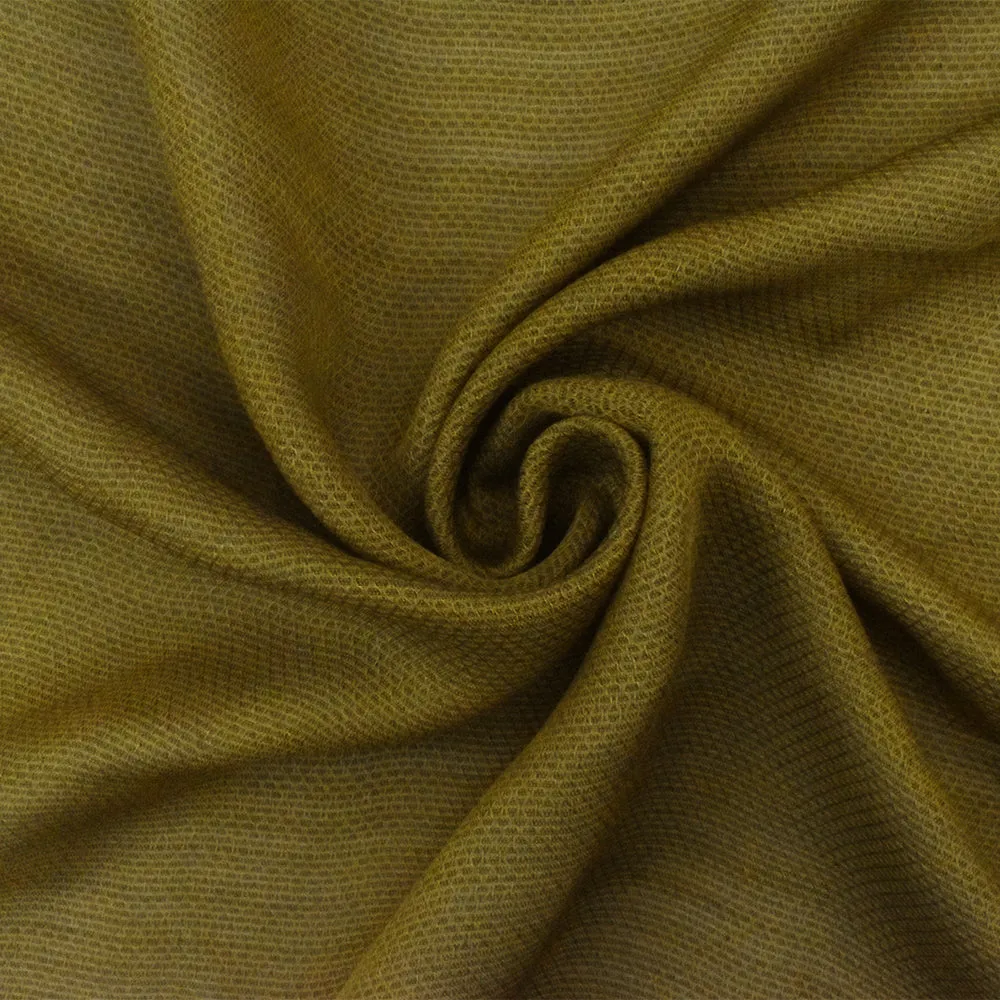 Wood Olive Solid Silk Dobby Woven Fabric