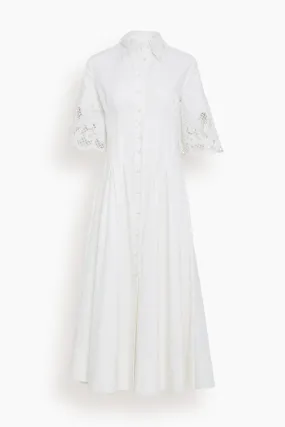 Zhoe Lace Shirt Dress in White